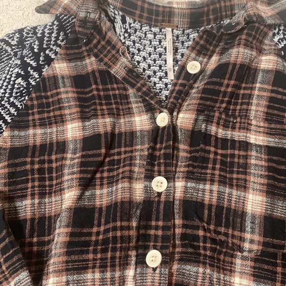 Free People Oversized Plaid Button Up Shirt - Picture 5 of 7